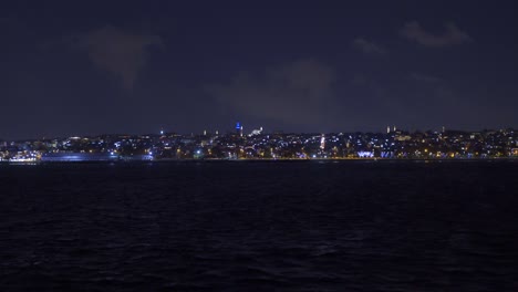 evening view of istanbul from the sea.