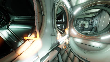 interior of futuristic internation space station