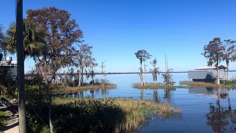 florida lakefront with house and dock