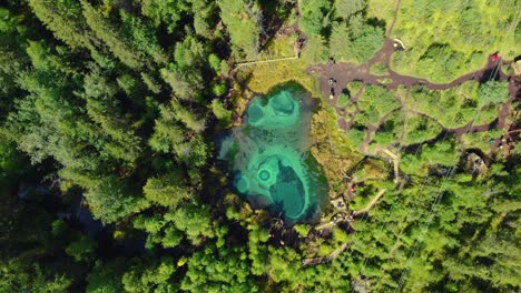 geyser lake with thermal springs