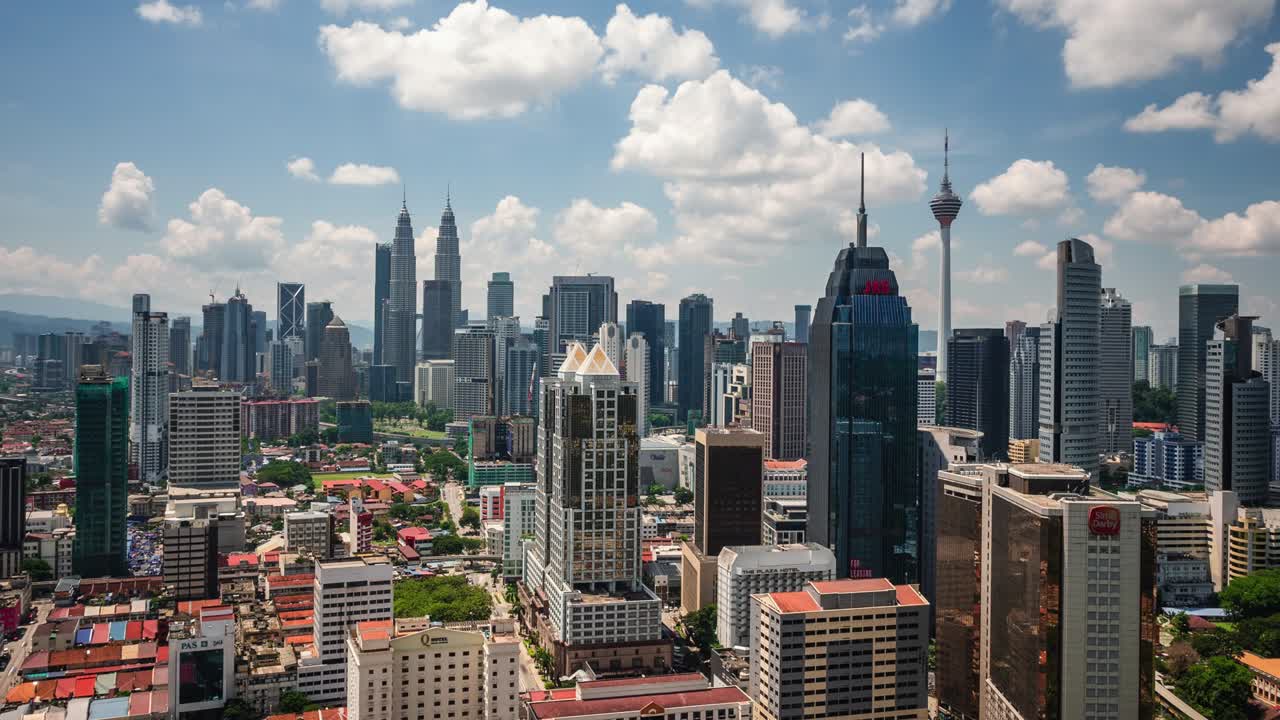 Timelapse View of Kuala Lumpur Cityscape, Malaysia, Zoom Out