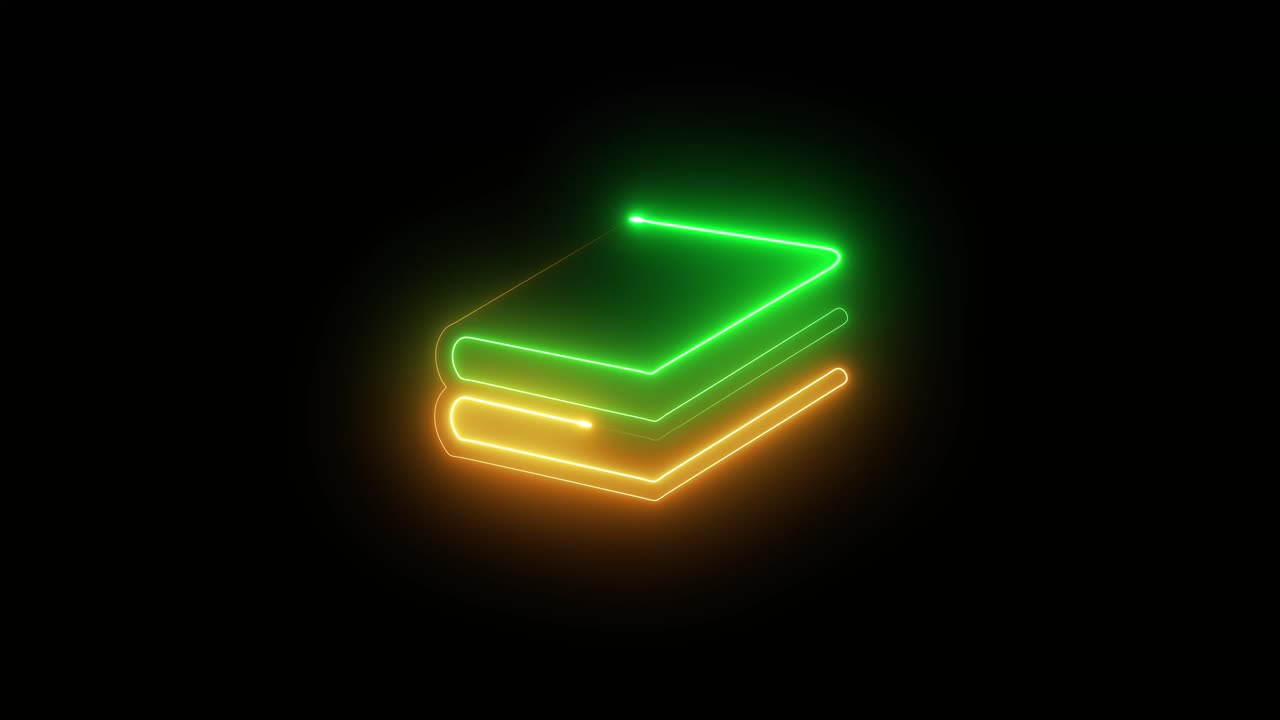 Neon Books Stack