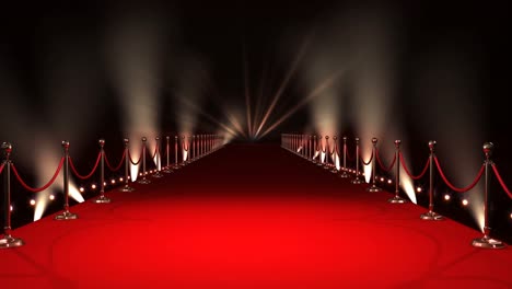 Red-carpet-with-spotlights-against-black-background