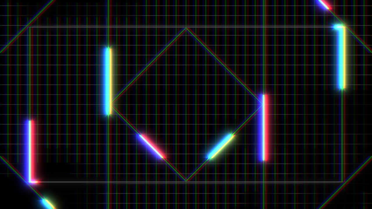 Vibrant hexagonal grid with intersecting lines an intriguing display of colors and patterns