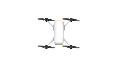 a white drone rotates smoothly against a plain background, showcasing fluid motion and minimalist design in a 35-second animation