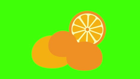 icon of cookies and orange pops up on the green screen