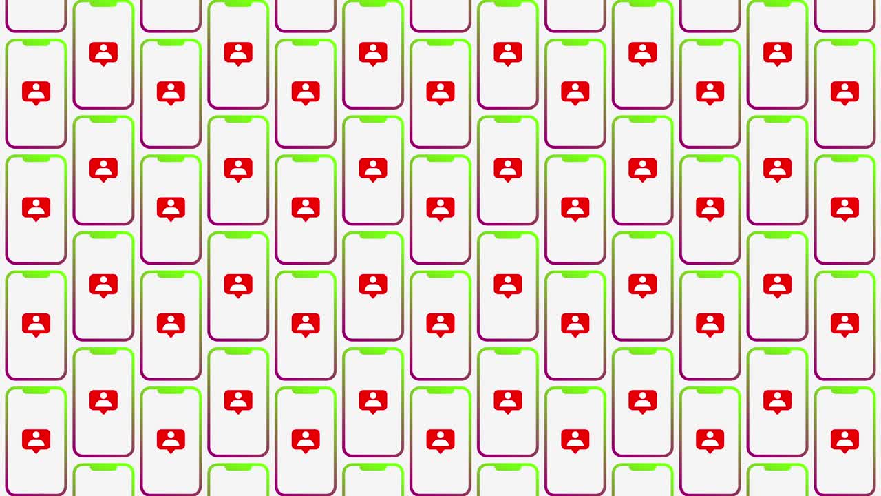 Smartphones pattern followers animated background