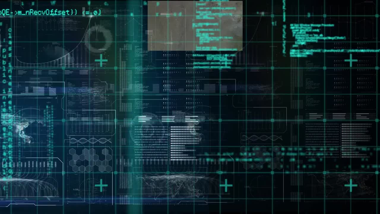 animación de la interfaz con el mapa del mundo y el procesamiento de datos