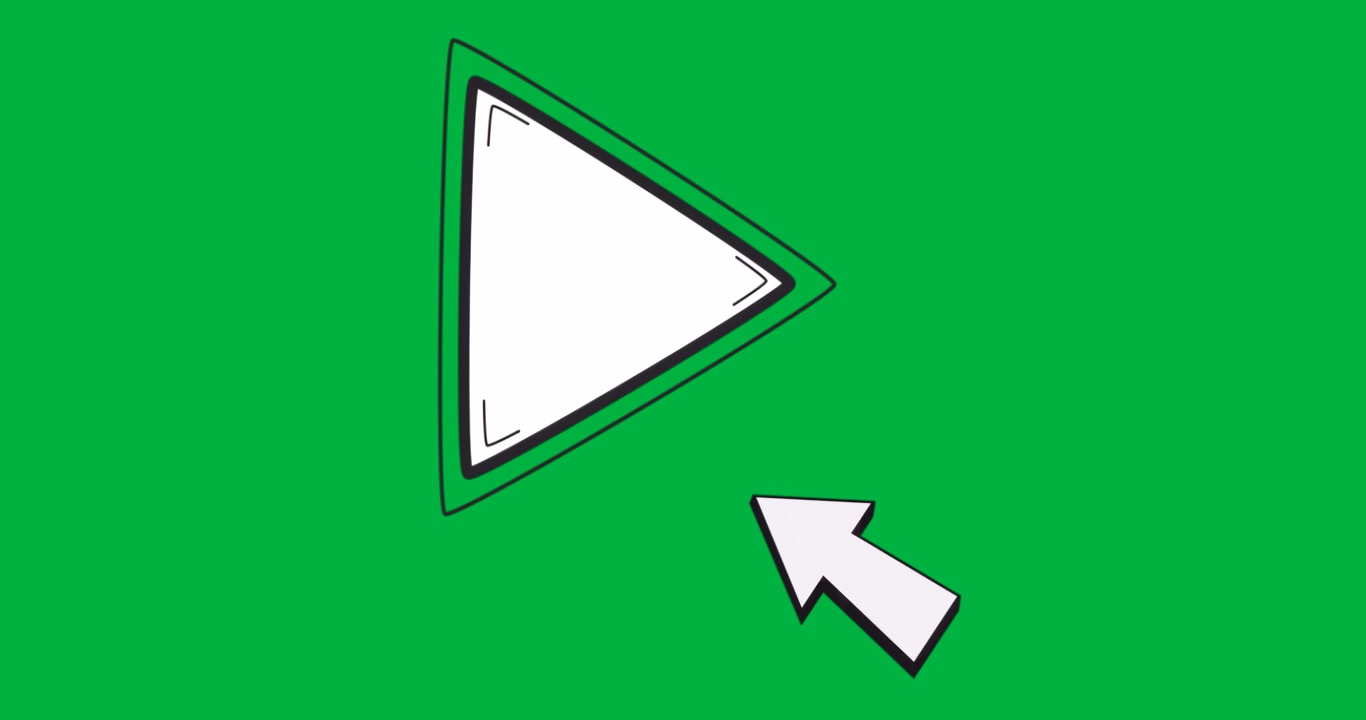 Triangle floating over dark band, cursor arrow pointing, showing design on transparent background