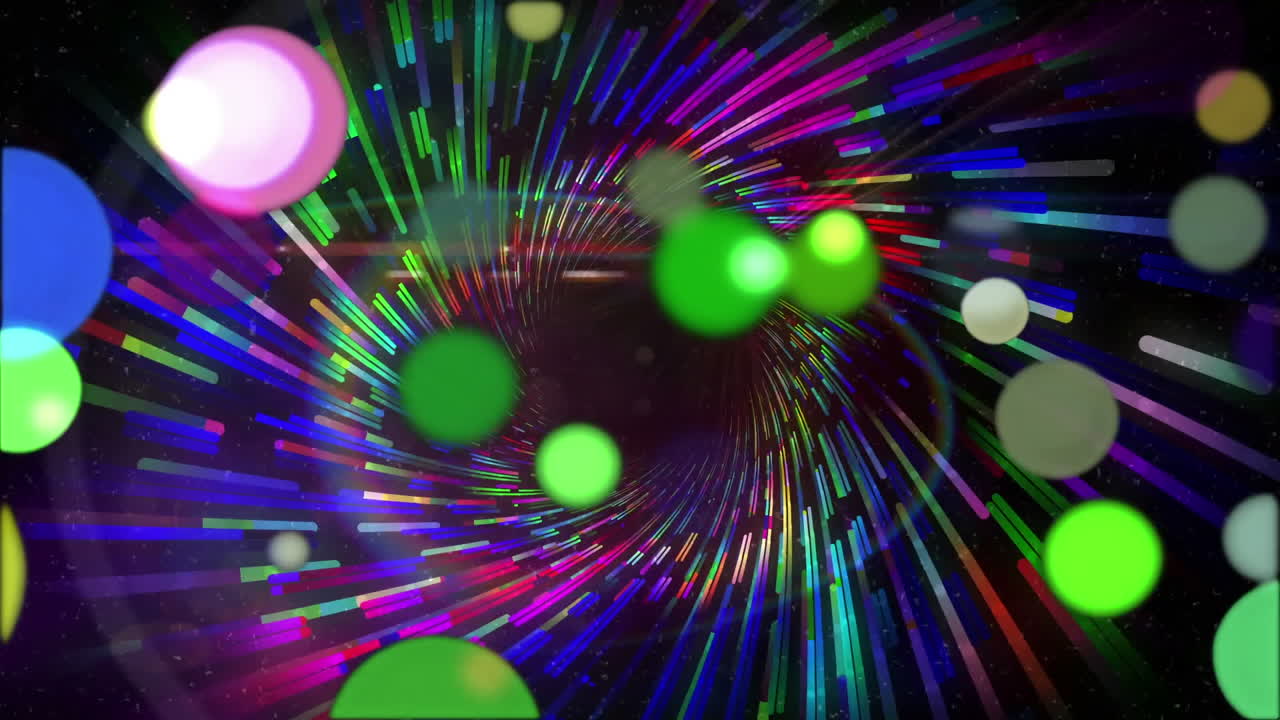 manchas móviles de luz coloreada y espiral