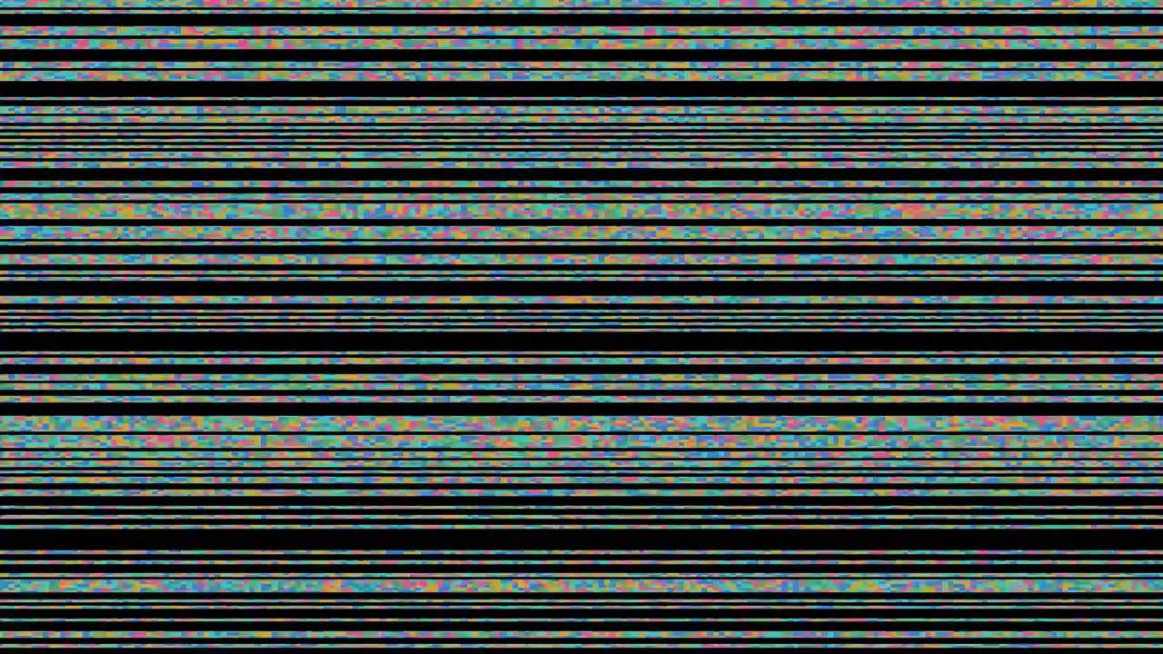 Digital Glitch Effect with Flickering Horizontal Lines
