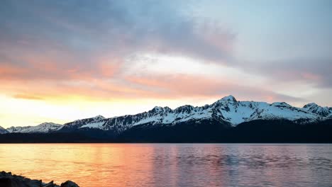 cinemagraph of mountain range at sunrise