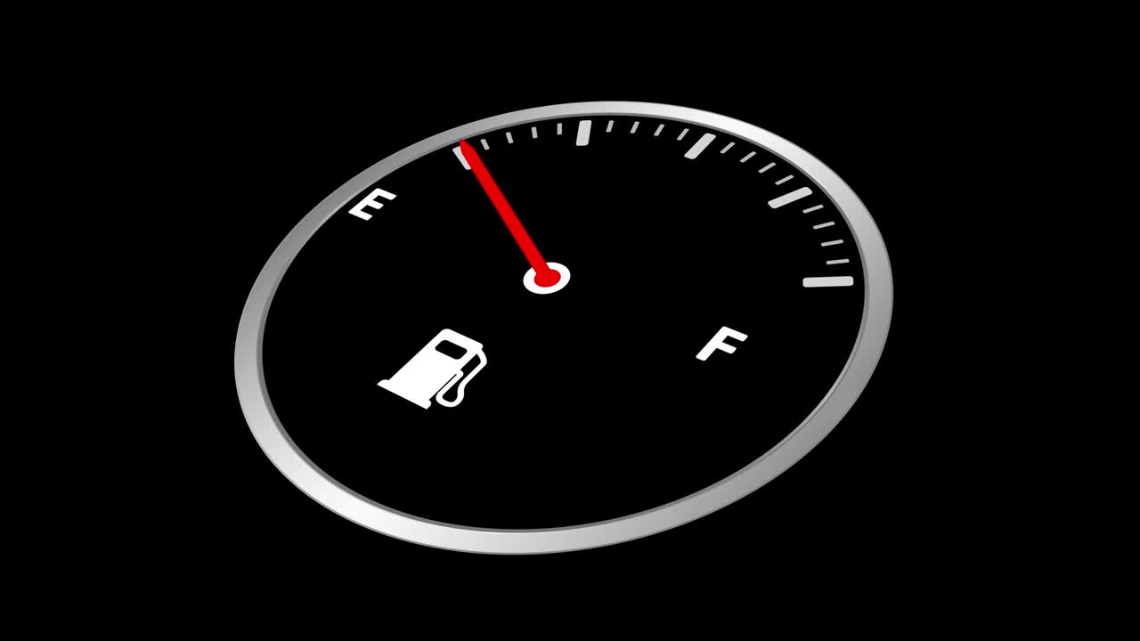 애니메이션 자동차 연료 대시보드와 알파 채널