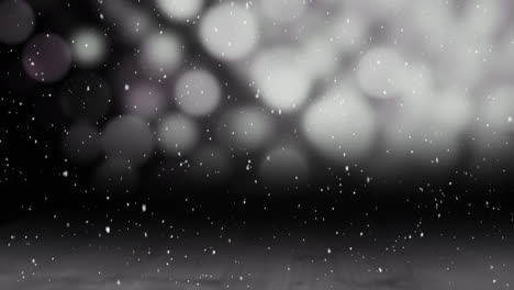 animación de nieve cayendo sobre un fondo oscuro