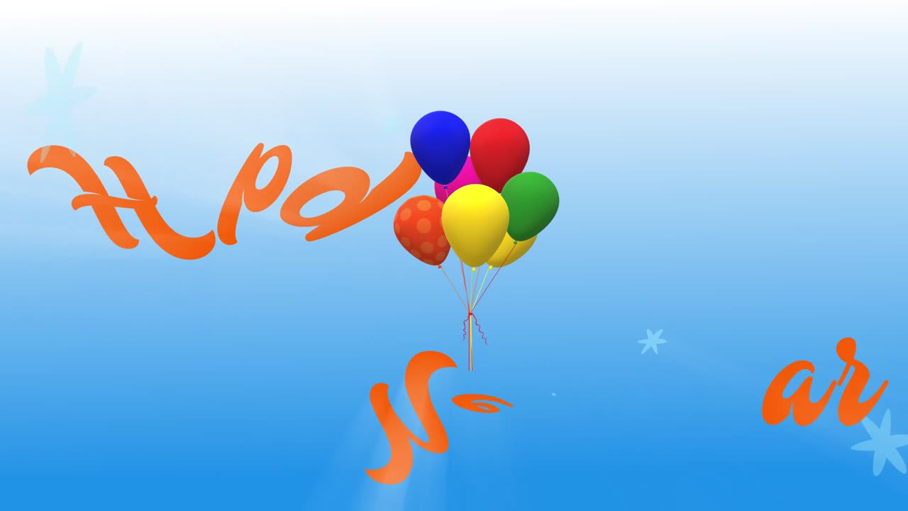 새해의 물체와 텍스트 움직임에 대한 파란색 백색 배경