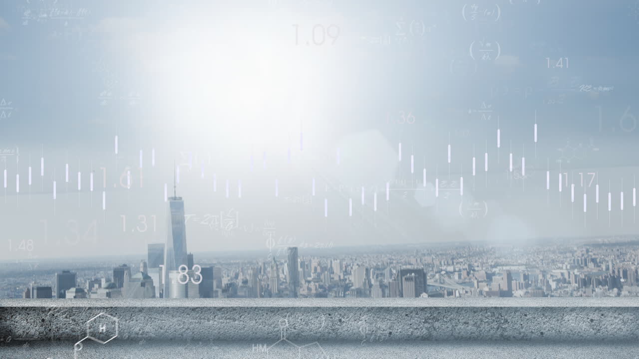 도시 풍경에 대한 데이터 처리 및 다이어그램의 애니메이션