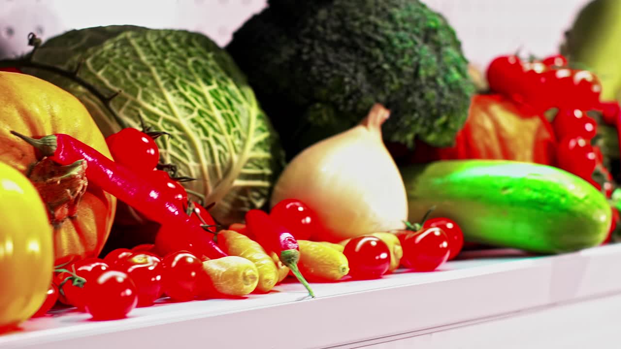 Organic fruit and vegetables quail eggs fresh bio farmers market vegan diet legume