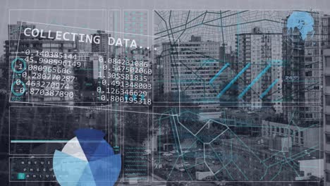 Animation-Der-Finanzdatenverarbeitung-über-Der-Stadt