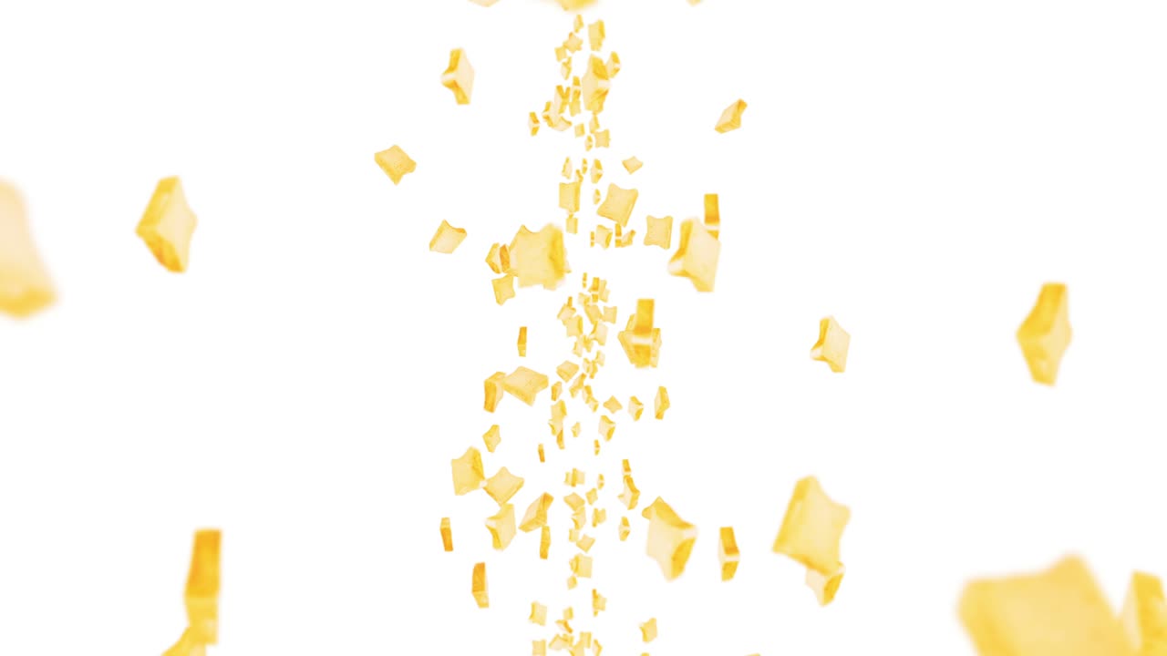 Flying many plain bread slices on white background. Foodstuff, Food and eating concept. 3D animation of wheat bread slice rotating. Loop animation.