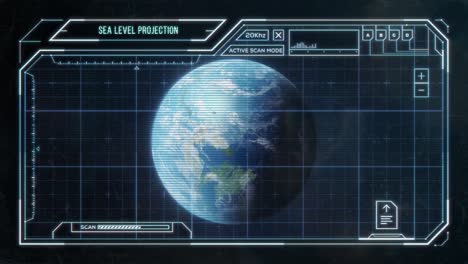 extreme global warming and climate change - futuristic computer hud