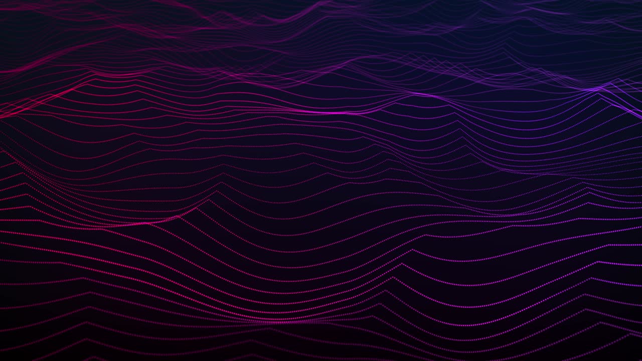 Abstract multicolor wave background. Technology big data background. Motion of digital data flow. Big data wave of particles. Futuristic wave of dots. Cyber or technology background. Seamless loop 4K