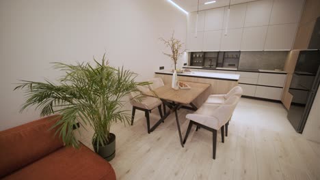 modern and cozy kitchen-dining area