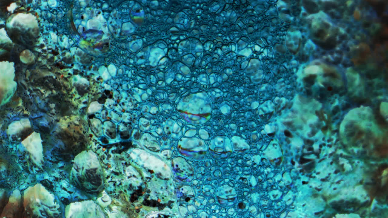 거품의 추상적인 매크로 사진