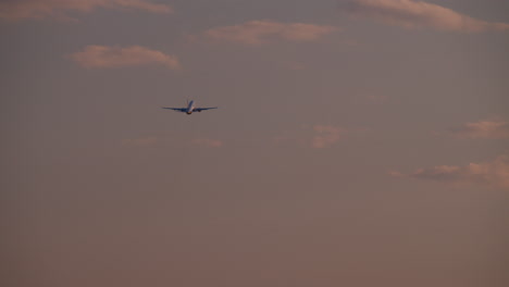 avión volando en el cielo al atardecer