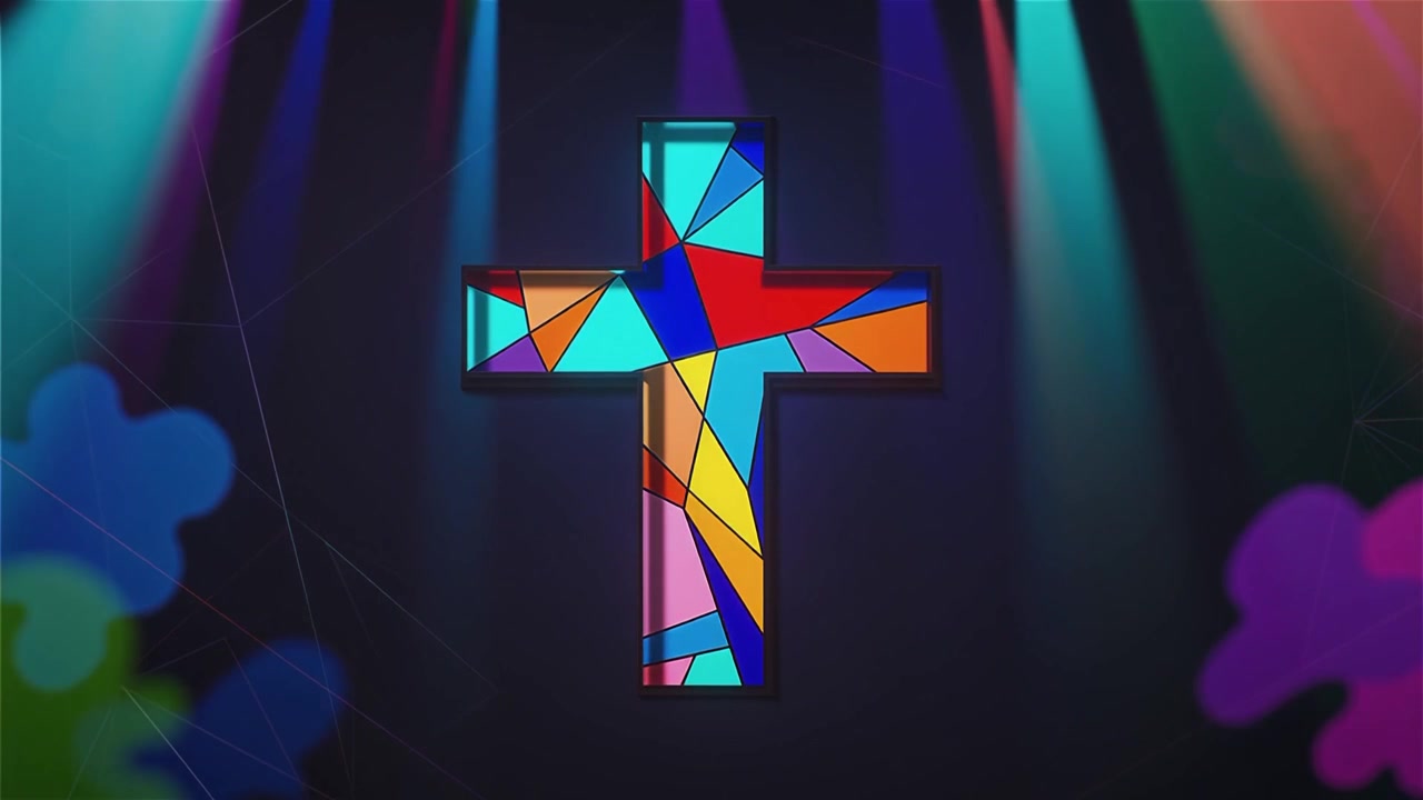 Cruz Cristiana con Luz Celestial, Fondo para Adoración.