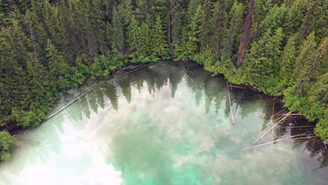 captivating reflections: johnson lake's mirror-like waters