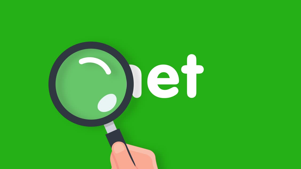 Kata "net" dengan konsep Kaca Pembesar