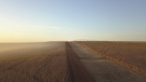 Harvesters-harvesting-soybeans-in-Brazil