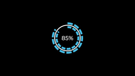 Pie-Chart-0-to-85%-Percentage-Infographics-Loading-Circle-Ring-or-Transfer,-Download-Animation-with-alpha-channel.
