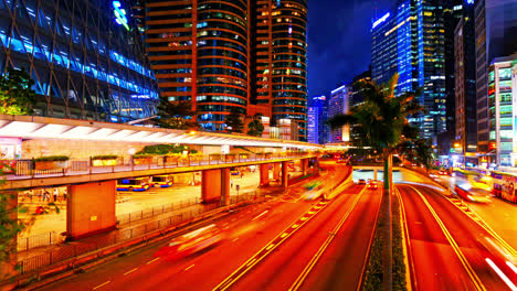 Lapso-De-Tiempo-Hermoso-Edificio-De-Arquitectura-Del-Paisaje-Urbano-De-Hong-Kong