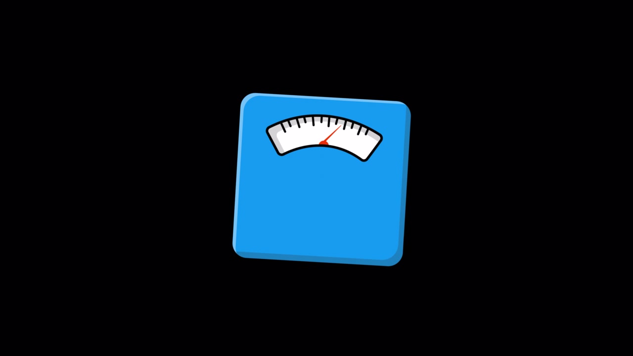 Animated Blue Bathroom Scale with Fluctuating Needle