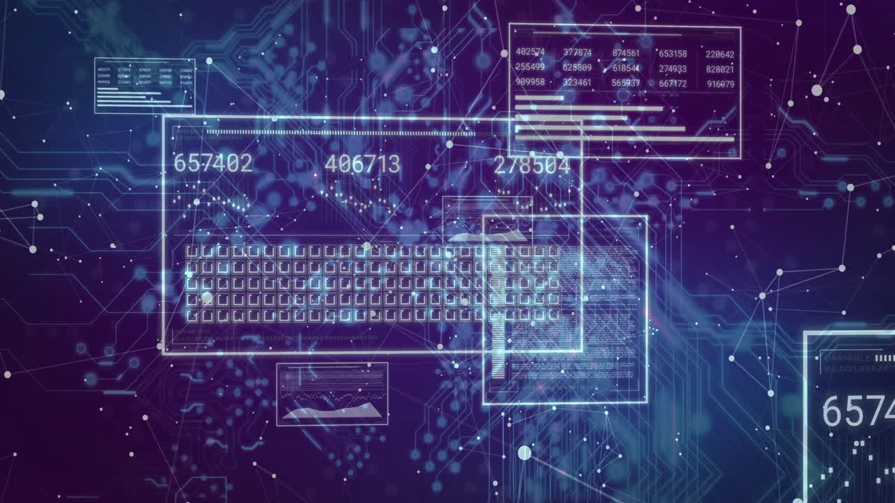 Upon new data feed arriving, central digital panel animating numeric grid updates for live stats