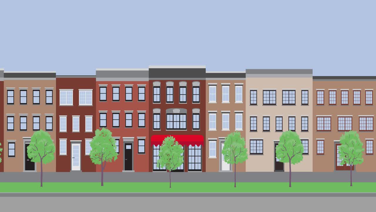 пустая улица циклическая анимация со старым