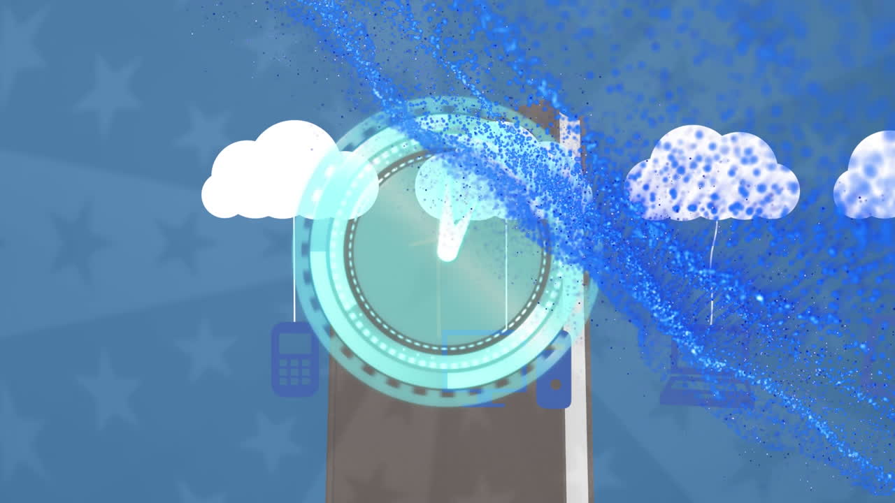 전자 장치로 디지털 클라우드에서 시계의 애니메이션