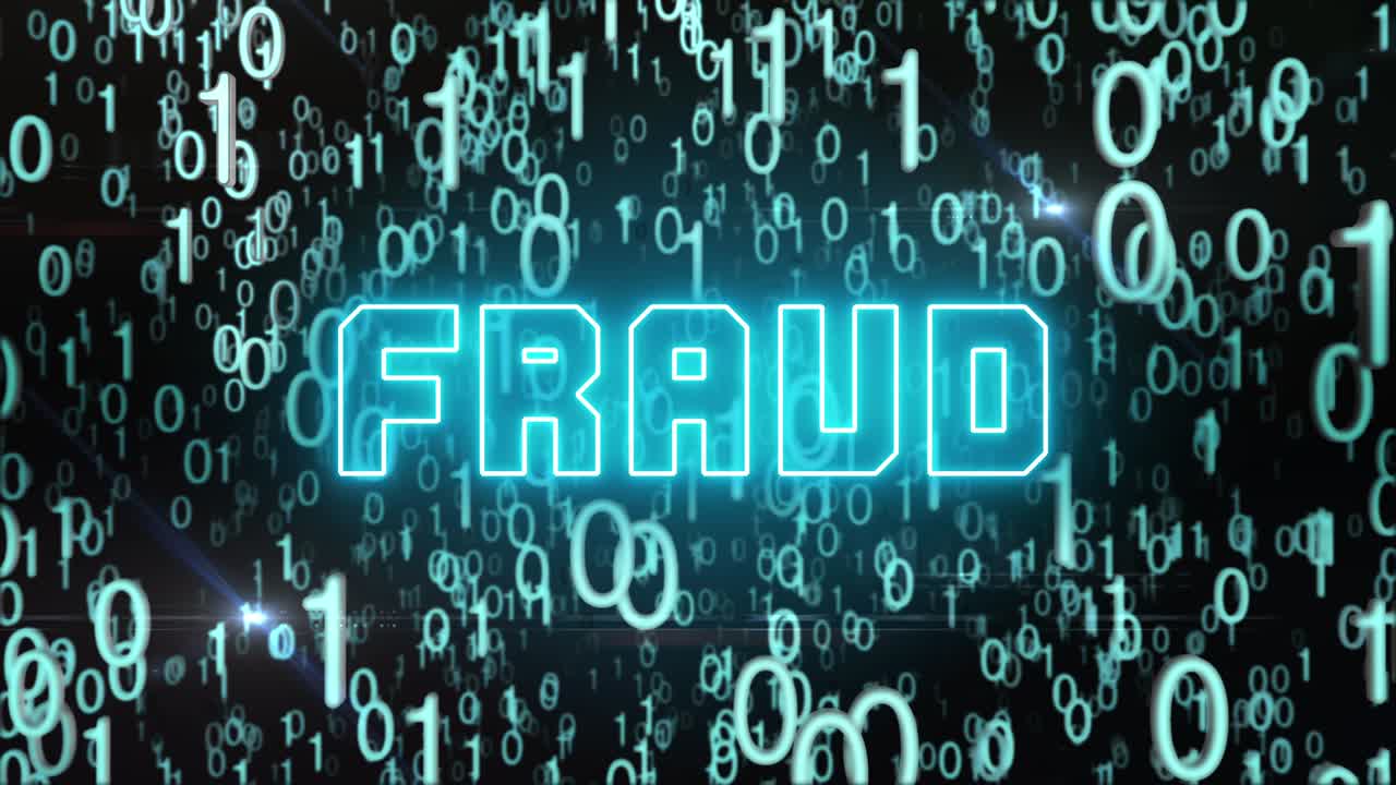 concepto de fraude azulado con código digital