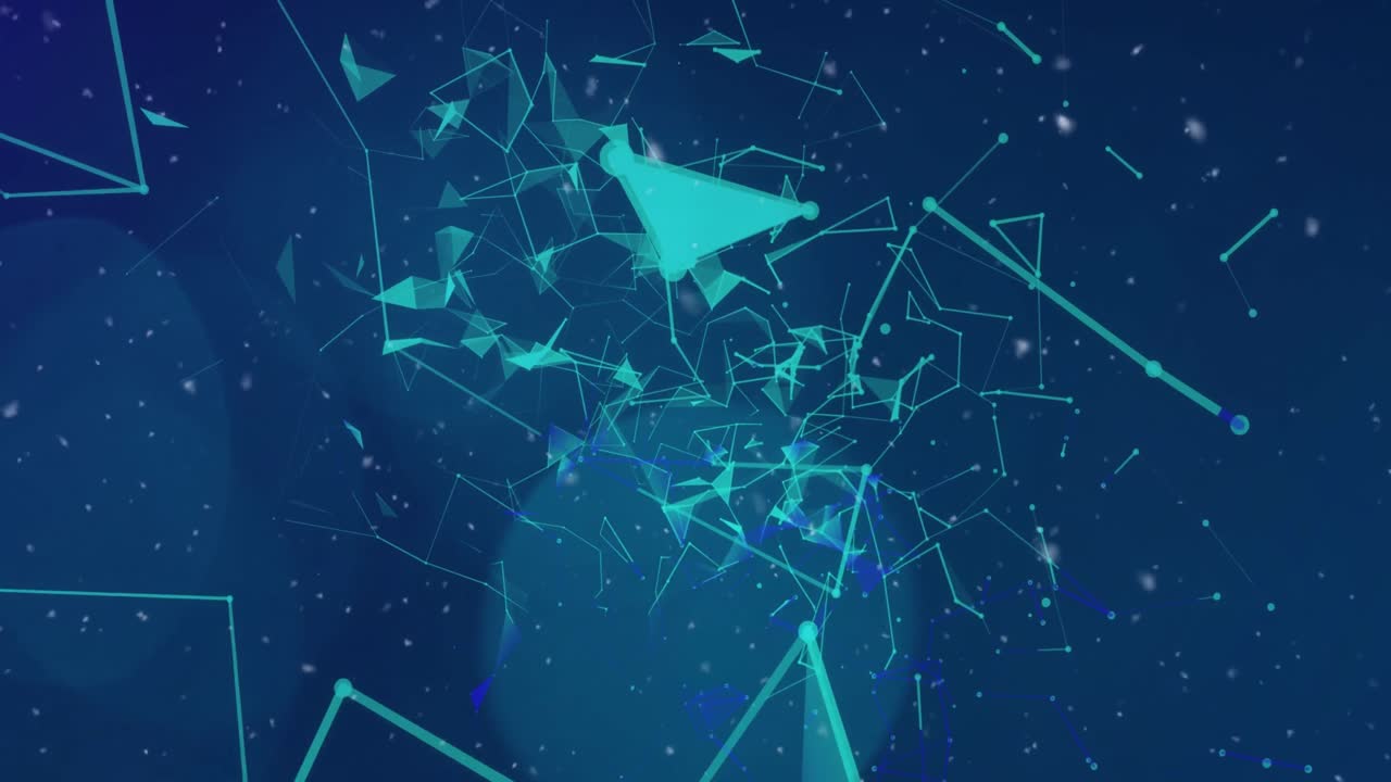 어두운 배경 위의 연결 네트워크의 애니메이션