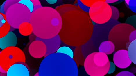 partículas redondas de colores brillantes, fondo abstracto generado por computadora, fondo de renderización en 3d