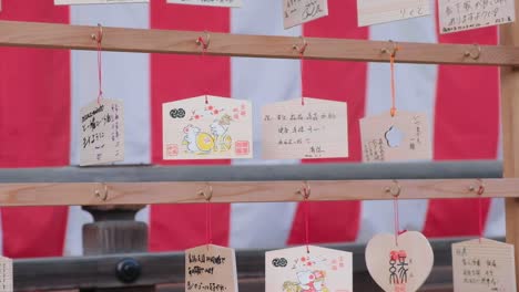 wish cards for a better new year hang at new years festival in japan, yasaka shrine