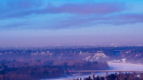 Ein-Hochdruckkamm,-Der-Hier-In-Dieser-Zeit-Aus-Der-Arktis-Hereingezogen-Wurde,-überquert-Die-Golfplätze-Des-Forest-Parks-Rund-Um-Den-North-Saskatchewan-River-Und-Erreicht-Tiefstwerte-Von-Minus-27,-Höchstwerte-Von-Minus-55-Grad-Celsius