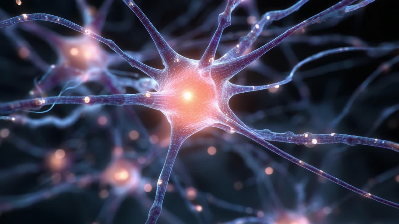 Stunning Visualization of Neurons: Immersive Close-ups Capturing the Intricate Connections of the Brain's Nervous System Displaying Electrical Signals and Synaptic Activity