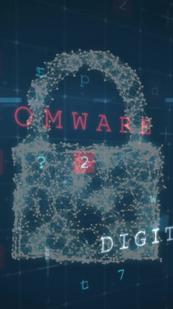 Animation of scanning, numbers and online security padlock