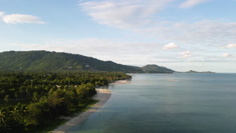 Aerial-view-of-Chumpon-Archipelago-and-u-Ko-Ang-Thong-Marina-Park-on-Koh-Samui-at-sunset