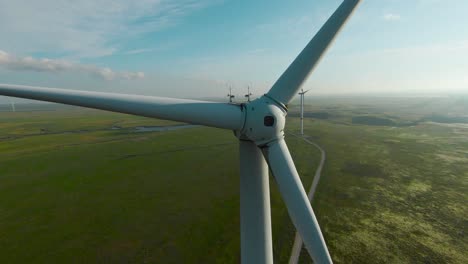 aerial view of wind turbines in a field