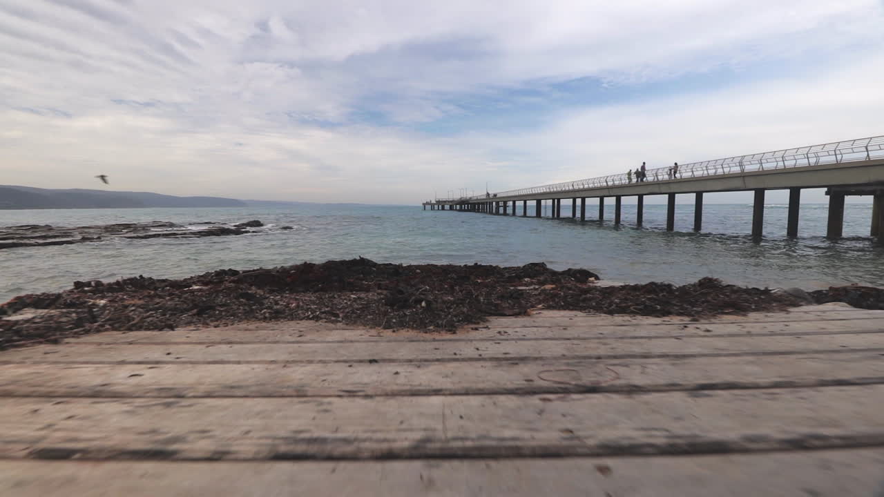 Lorne Pier Boat Ramp, Australia Day time low angle shot.
