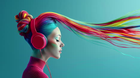 mujeres con auriculares y altavoces hechos con ia generativa