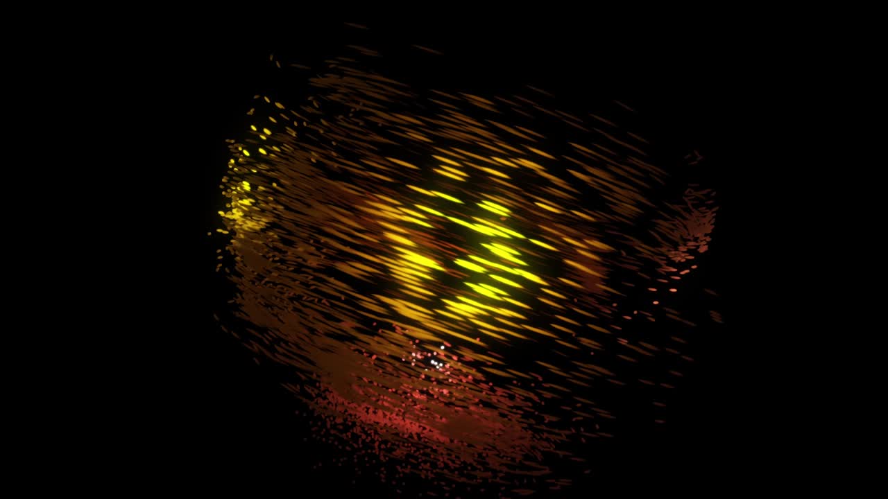 partículas en movimiento brillantes que se reúnen en la esfera. animación. animación abstracta de transmisión en vivo de partículas en movimiento rápido en la esfera sobre fondo negro
